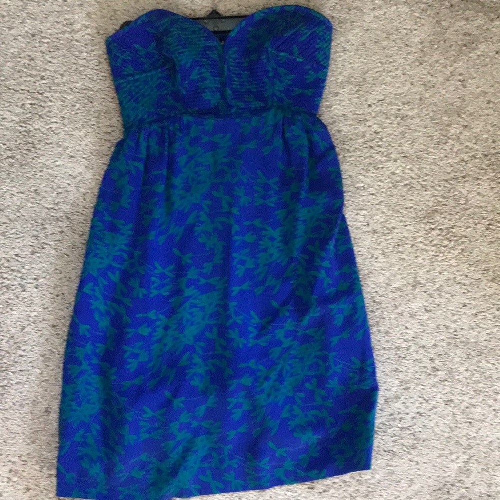 Anthropologie blue and green dress